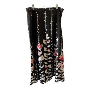 Talbots Petite Women’s Silk Floral Print Paneled Skirt Size 6 Petite